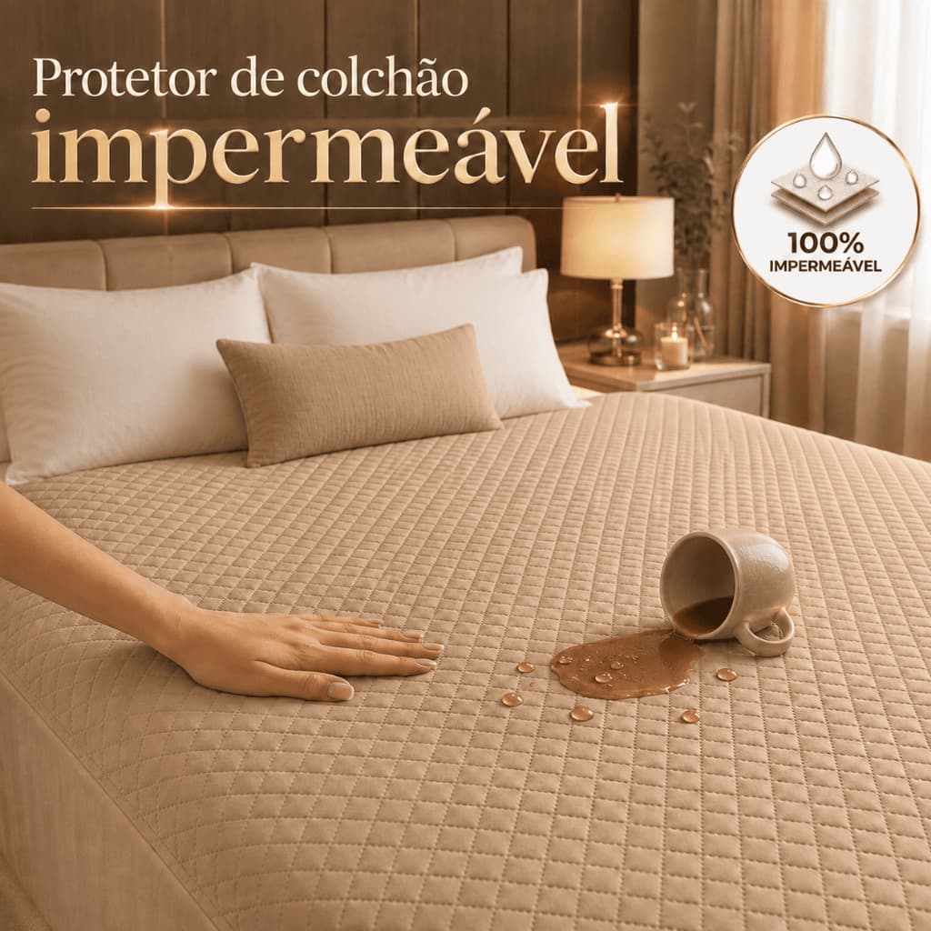 Protetor de Colchão Impermeável Matelado Capa com Elástico Cama Box Solteiro Casal Queen King Antiácaro Lavável