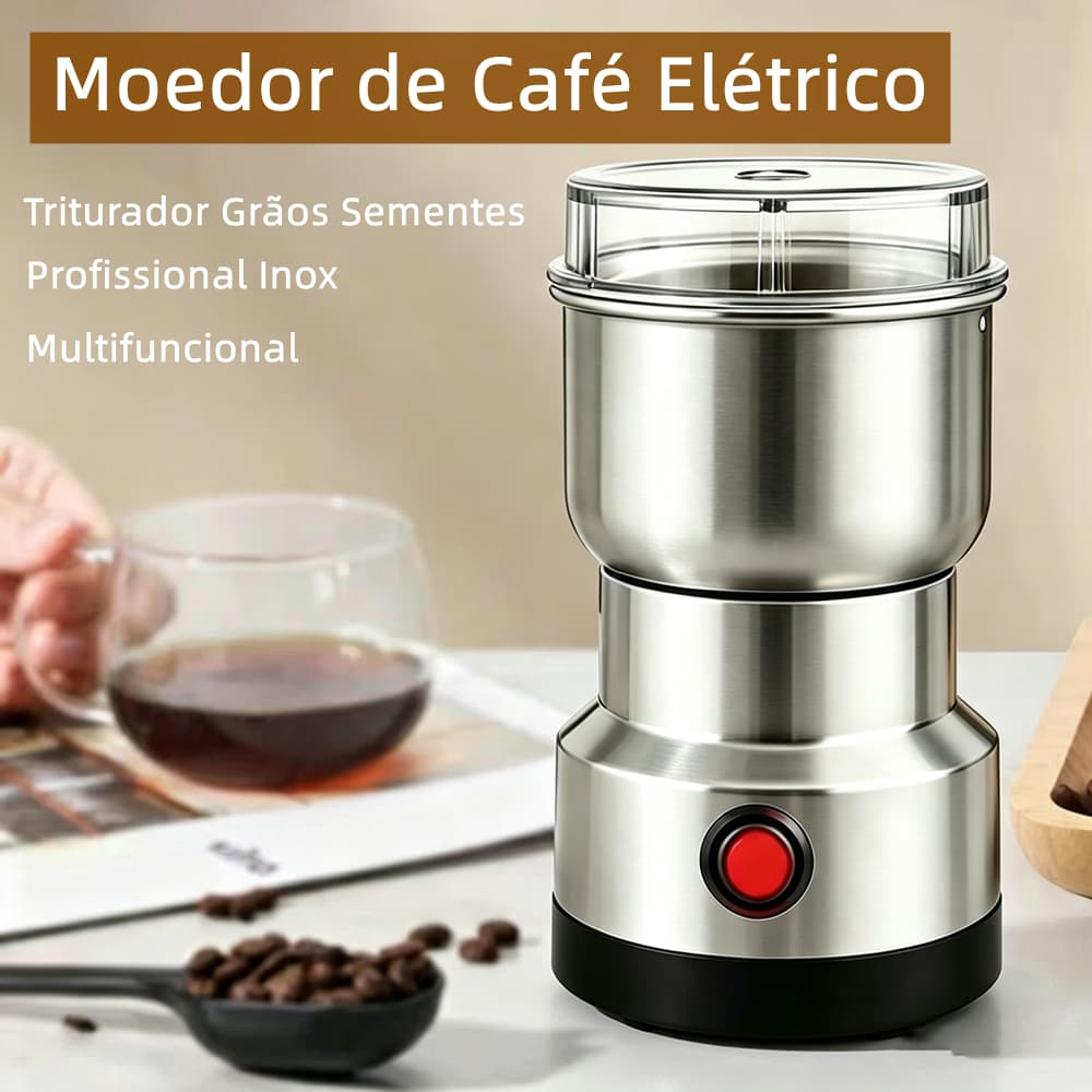 Moedor de Café Elétrico Aço Inoxidável Multifuncional Café Elétrico Triturador Grãos Sementes Profissional Inox Lâmina