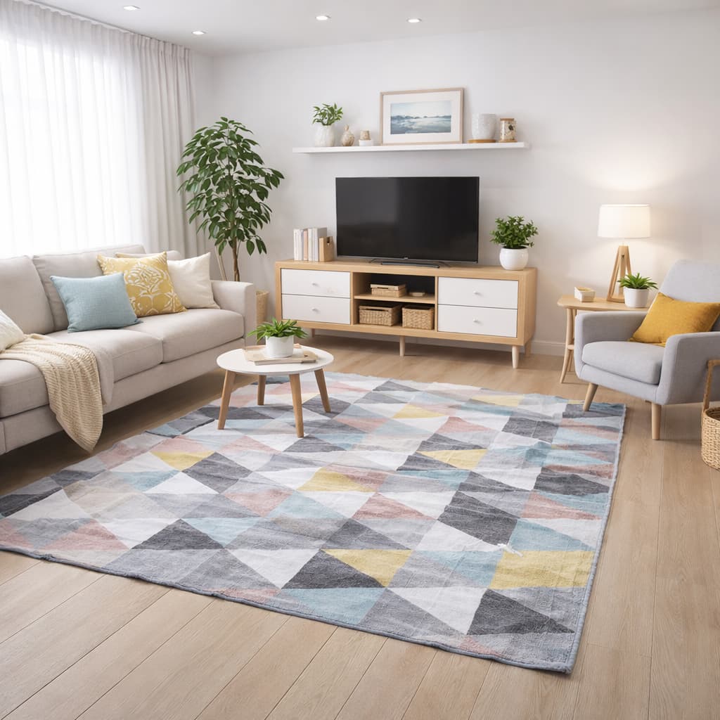 Tapete Para Sala Quarto Escritório Geométrico Grande Antiderrapante 2,00x1,40 Metros