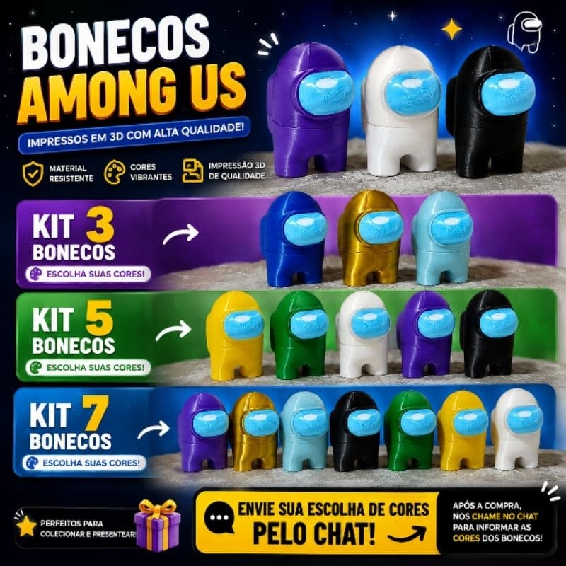 Boneco Among Us Colecionável | Brinquedo Interativo | Miniatura Decorativa | Presente Geek
