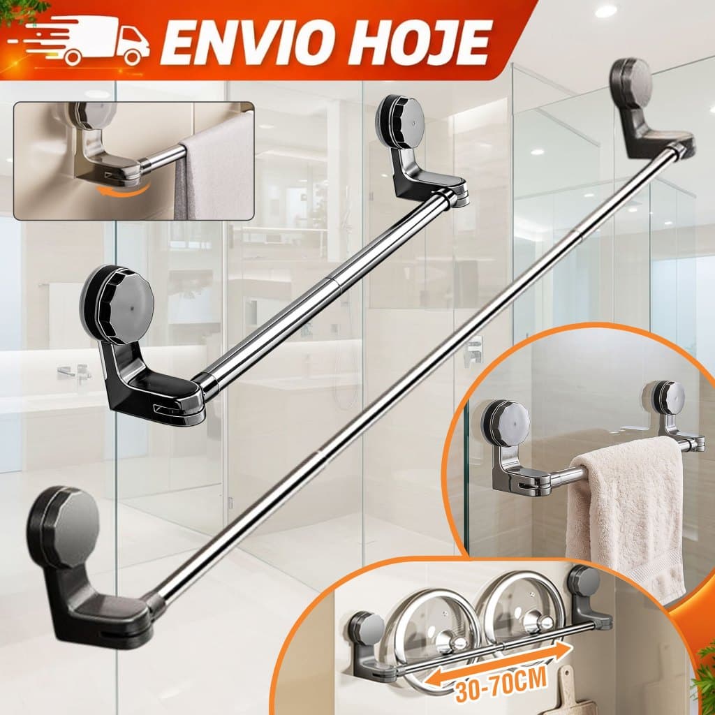 porta toalha banheiro sem furo,adesivo suporte de toalha para banheiro,suporte de toalha para banheiro Ajustável30-70cm.
