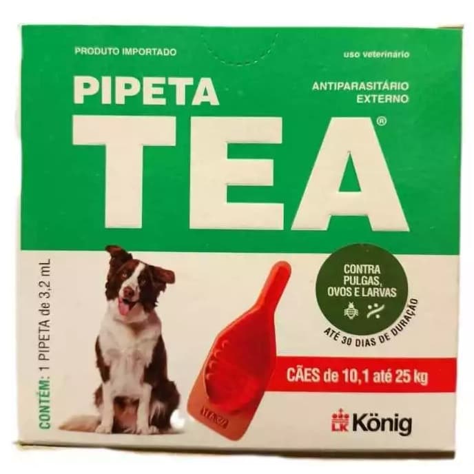 Pipeta Antipulgas Tea 3,2ml Para Cães 10,1kg Até 25kg Konig