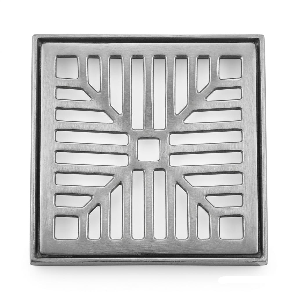 Ralo Pluvial Grelha Alumínio 20x20 cm Com Suporte (porta Grelha) Aro Fixaçao Alta Vazao