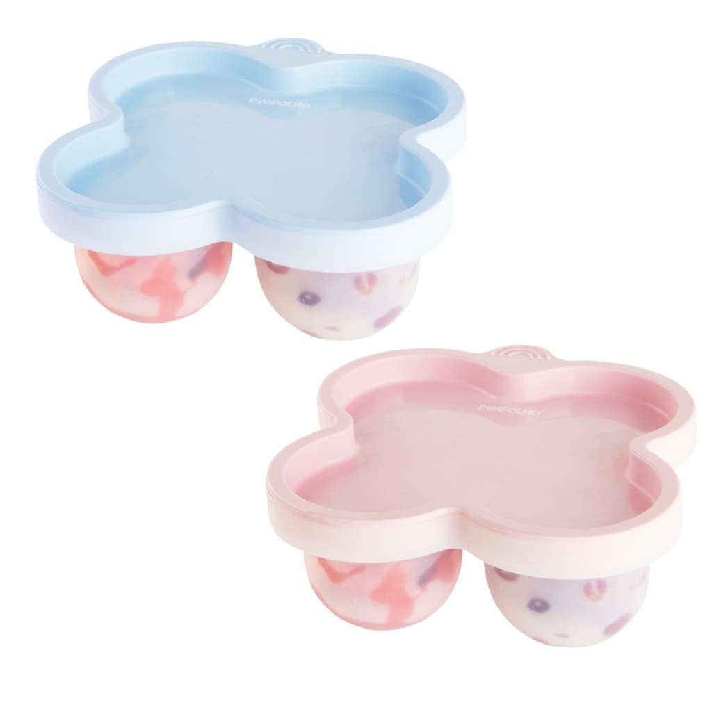 Porta Papinha Pote De Silicone Infantil Pimpolho Com Divisórias E Tampa Para Alimentação Bebê
