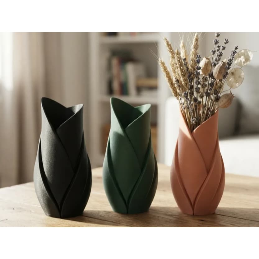 Vaso Orgânico Folha de Tulipa - Preto ou Branco