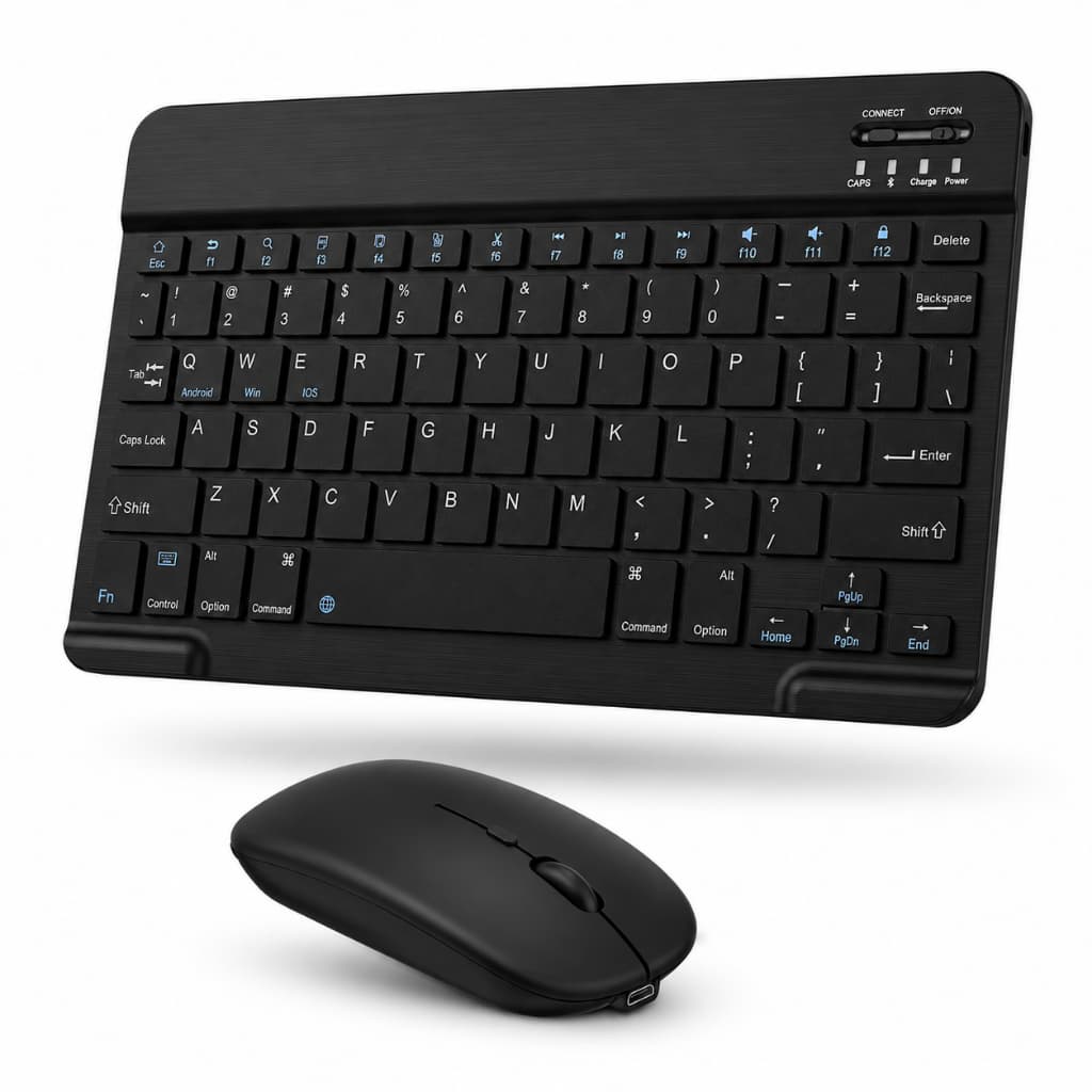 Teclado e Mouse Bluetooth Sem Fio – Kit Compacto e Prático para PC, Celular e Tablet