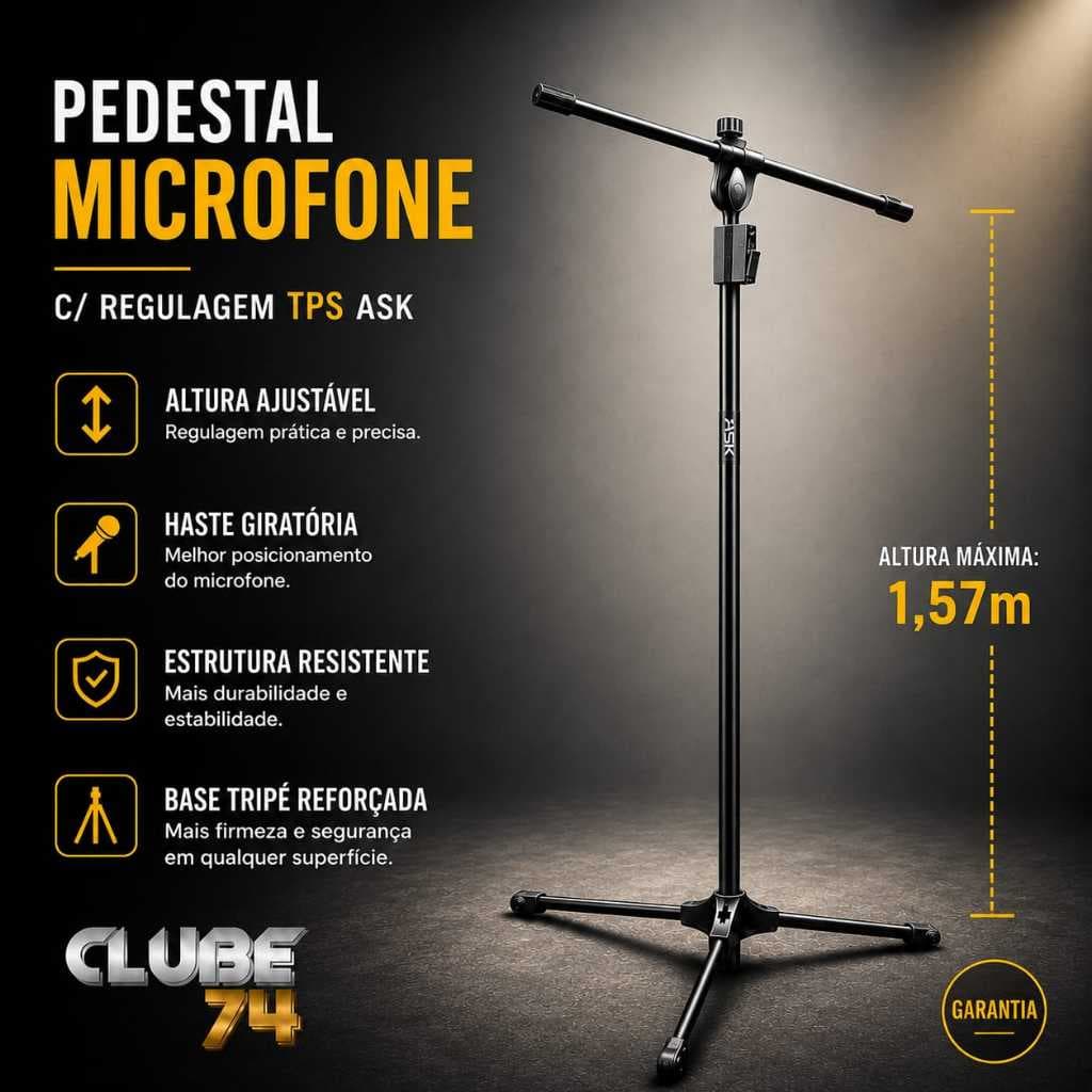 Pedestal Microfone C/ Regulagem TPS ASK