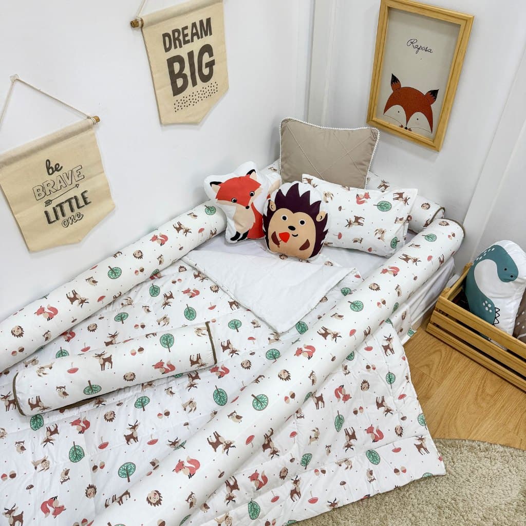 Kit Protetor Rolinhos Mini Cama Montessoriana 4 Peças Menino Menina