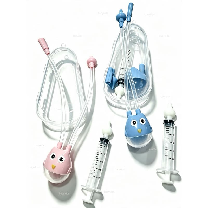 Kit 3pçs Seringa +Aspirador Lavagem e Limpeza Nasal + estojo Bebês