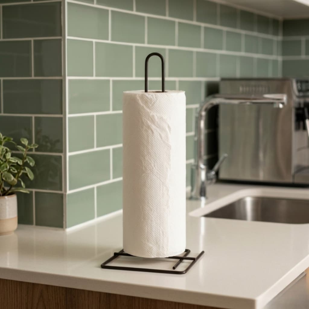 Suporte Organizador de Papel Toalha Guardanapos de Mesa Balcão base Quadrada Design Moderno