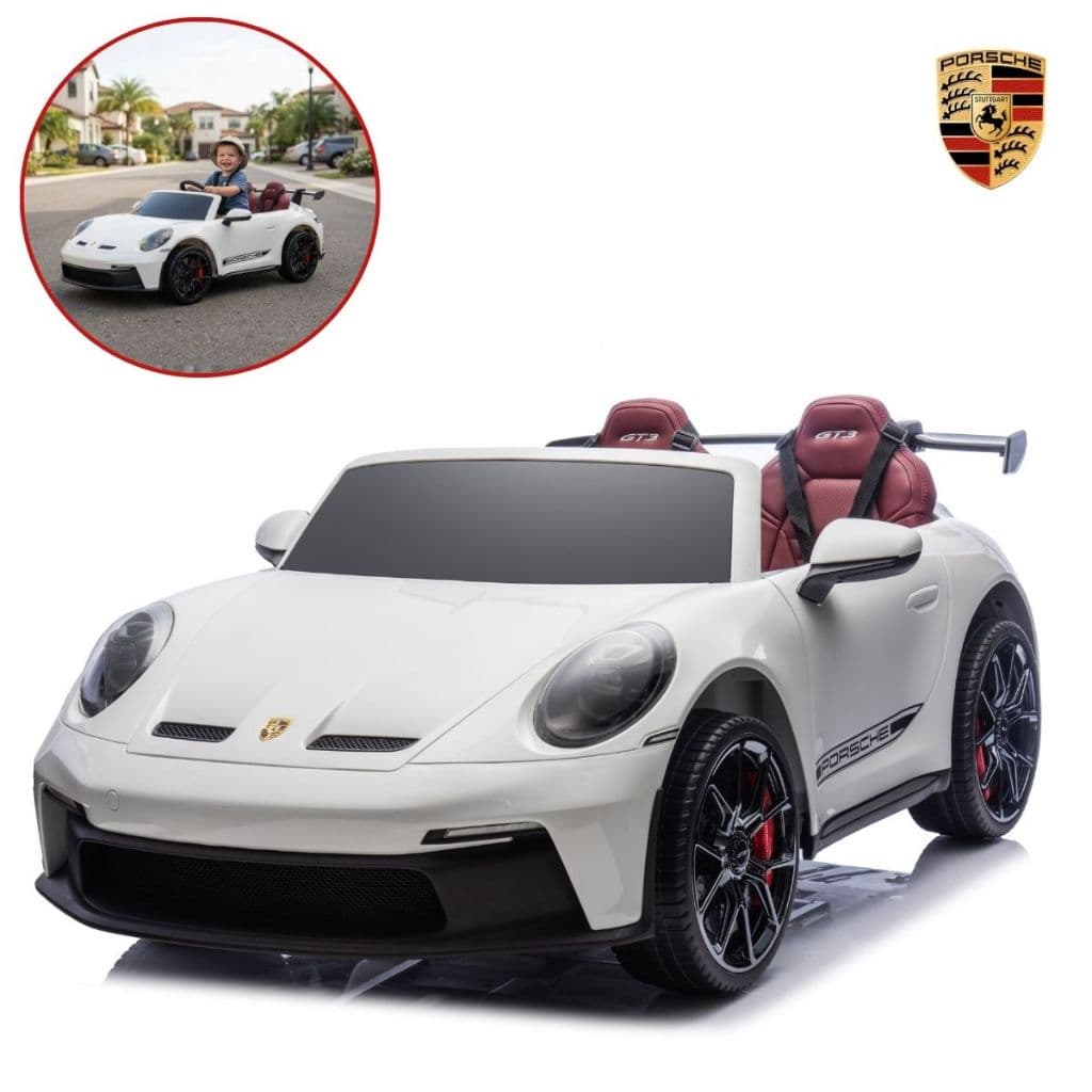 Mini Carro Elétrico Infantil 24v Porsche 911 Gt3 Branco