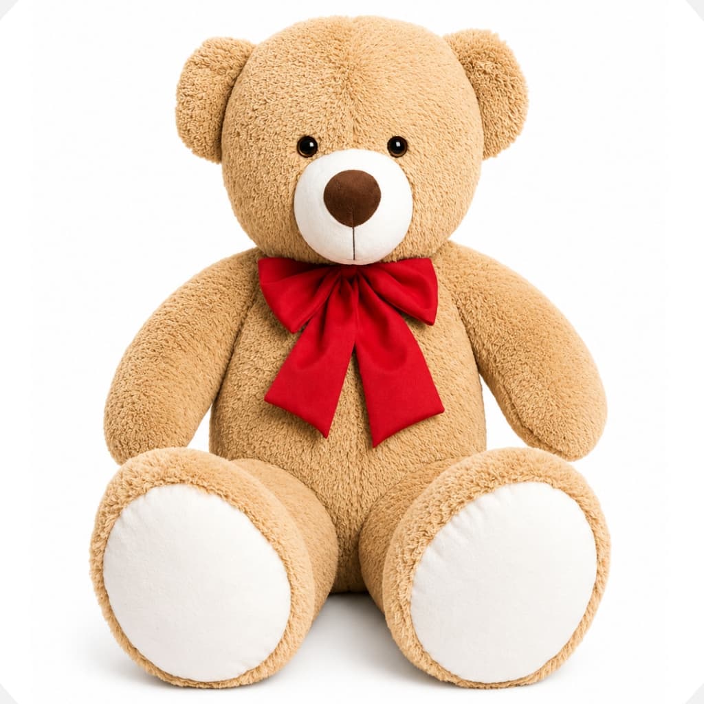 Urso De Pelúcia Gigante Teddy Bear Com Laço Antialérgico 1m