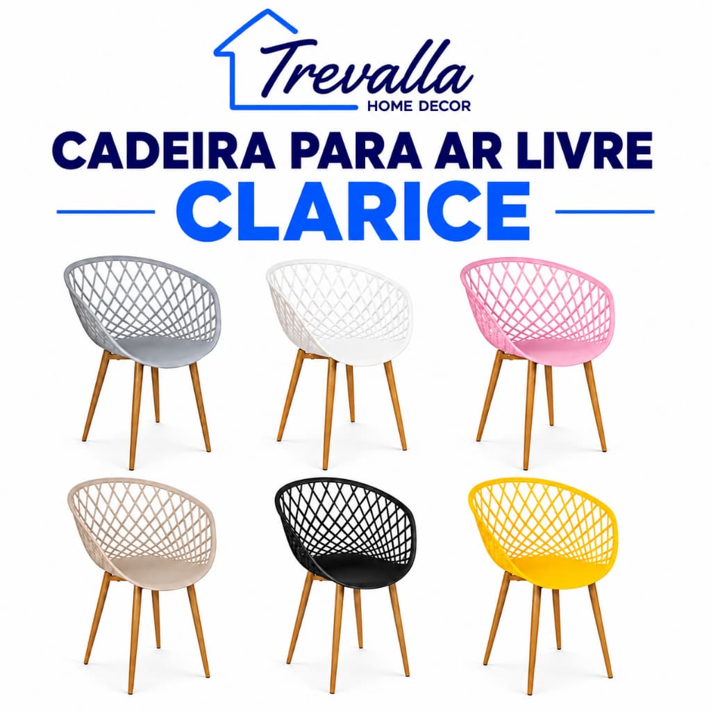 Kit 2 Cadeiras Clarice Bitlar Sidera | Design Vazado Moderno | Base Eiffel | Envio Imediato