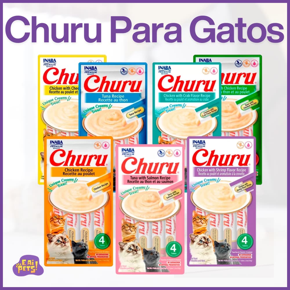 Petisco Churu Para Gatos INABA Cremoso 4 Sachês Por Embalagem