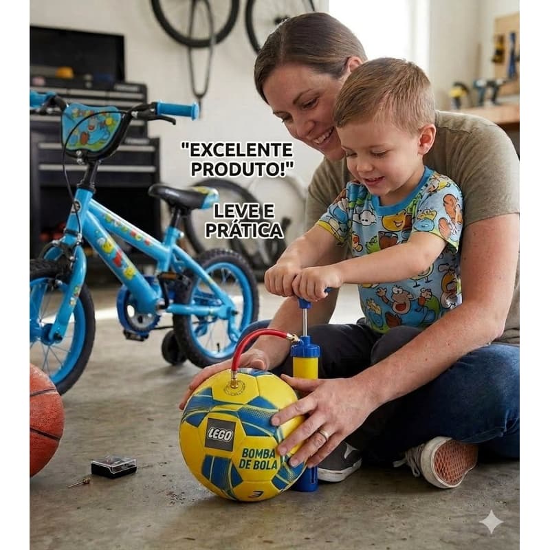 Bomba De Ar Kit Para Encher Bola De Futebol Vôlei Basquete PROMOÇÃO