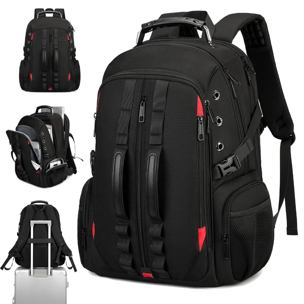 Mochila para notebook 17.3 polegadas, grande capacidade, impermeável, resistente, mochila executiva para trabalho, deslo