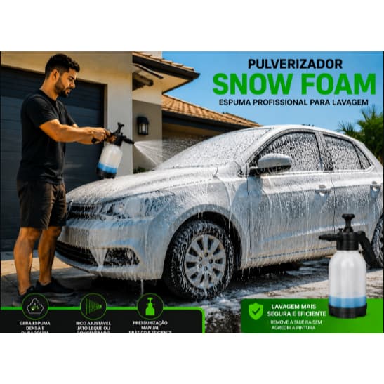 Pulverizador Snow Foam Lavadora Espuma Manual 2 Litros Com 2 Bicos Lavagem de Carros