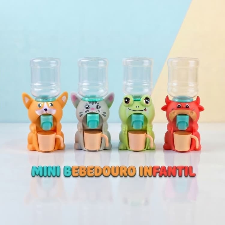 Mini Bebedouro Infantil Fofinho de Brinquedo para Crianças Beberem Água e Brincarem no Quarto ou Escola