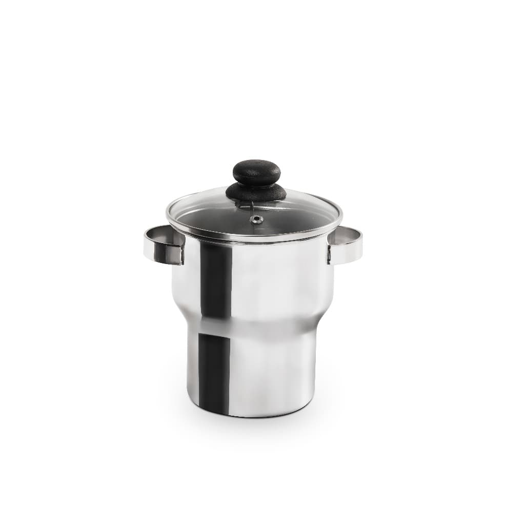 Cuscuzeira Panela Para Cuscuz De Aço Inox 1,3 Funciona Em Fogão De Indução Fervedor Com Alças Cuscuzeira  Forma Inox