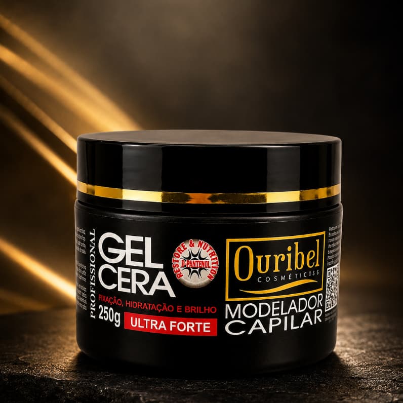 Gel Cera Capilar Ultra Forte Ouribel: Fixação Ultra Forte, Hidratação e Brilho