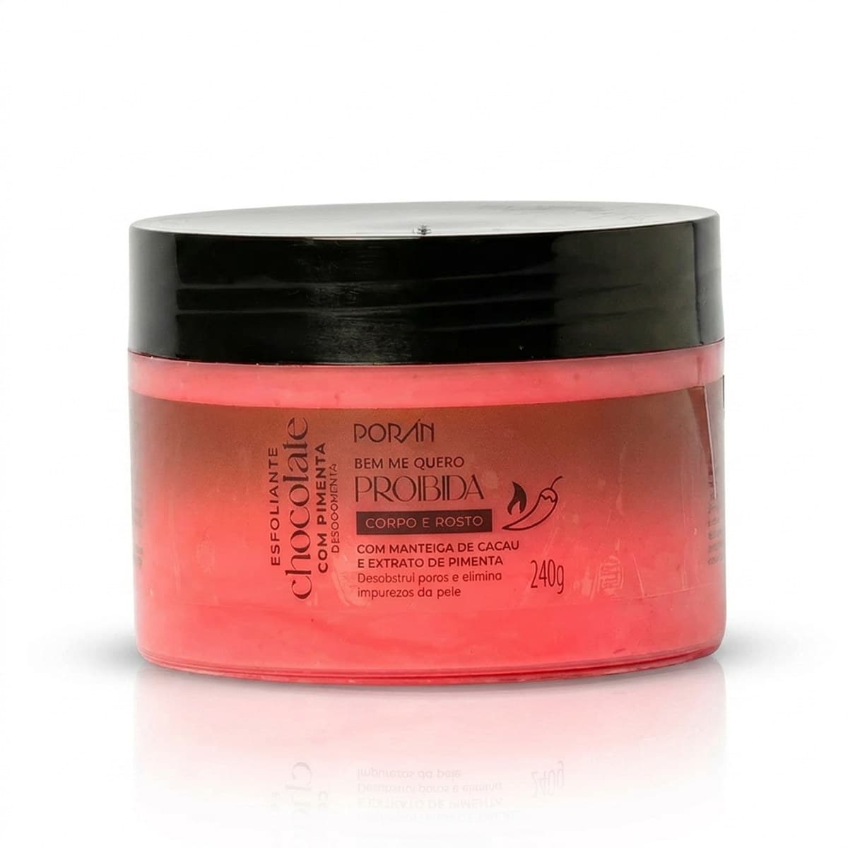 Esfoliante Chocolate com Pimenta Corpo e Rosto 240G Poran Cuidado Diário para a Pele