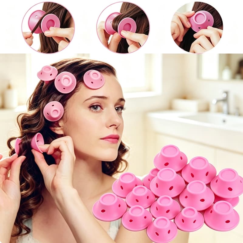 Kit 12 Unidades Rolo Modelador De Cabelo De Silicone Cachos Perfeitos