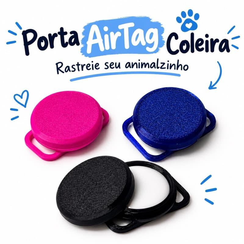 Porta Airtag para coleira cachorro gato animais