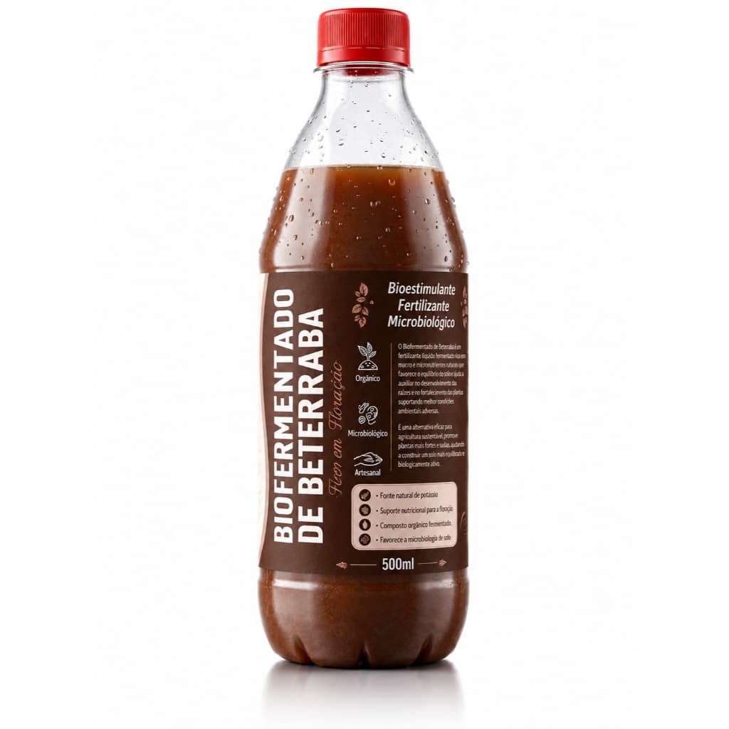 Biofertilizante de Beterraba 500ml Floração de Plantas com Potássio Fósforo Cálcio e Micronutrientes