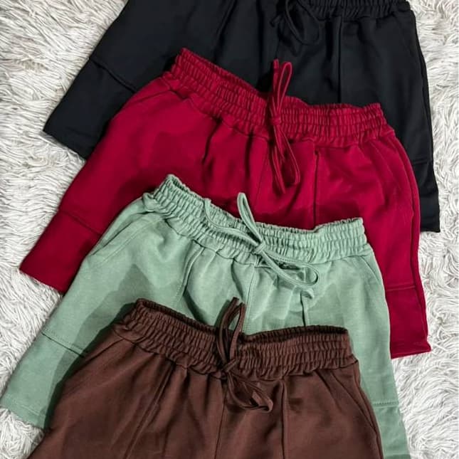 Kit 4 Shorts de Moletom Felpado com Bolso Externo Confortável P ao GG