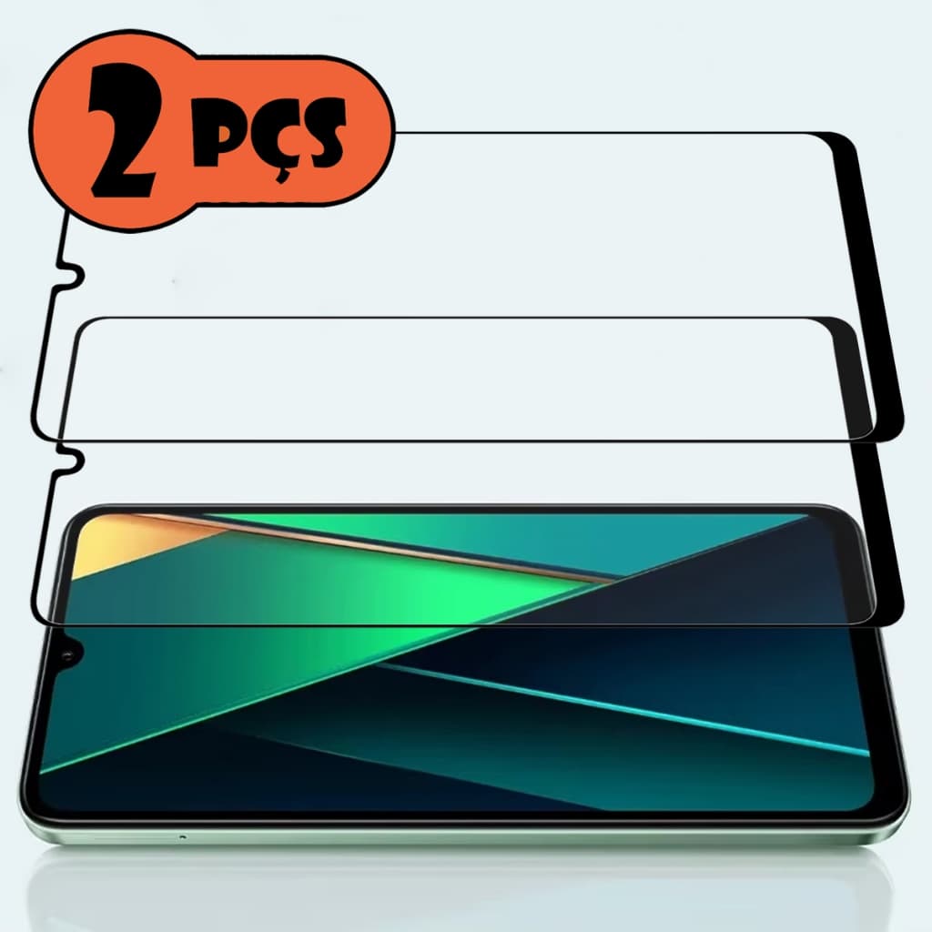 Kit Com 2 Películas de vidro 3D Para Xiaomi Poco C75