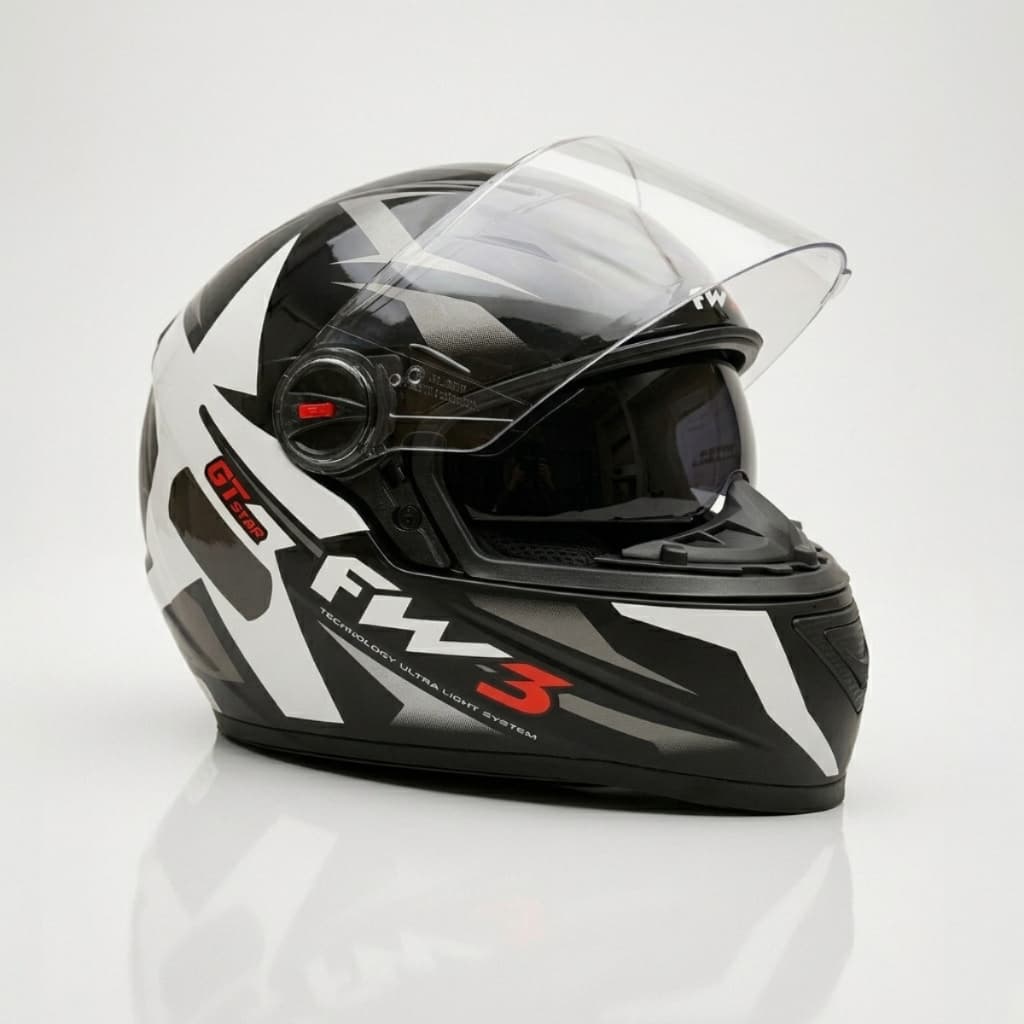 Capacete Fw3 Gtx Star com Óculos Solar Interno Viseira Antirrisco Homologado Inmetro
