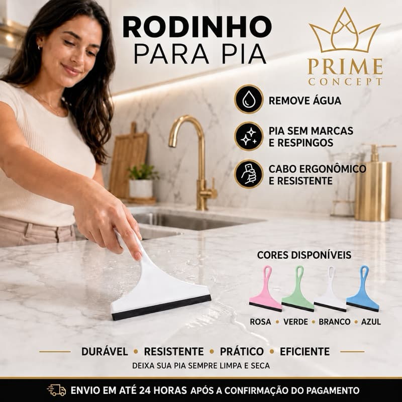 Rodinho para Pia Cozinha Multiuso Rodo Seca Bancada Vidro Box Azulejo Limpeza Resistente 25,5cm