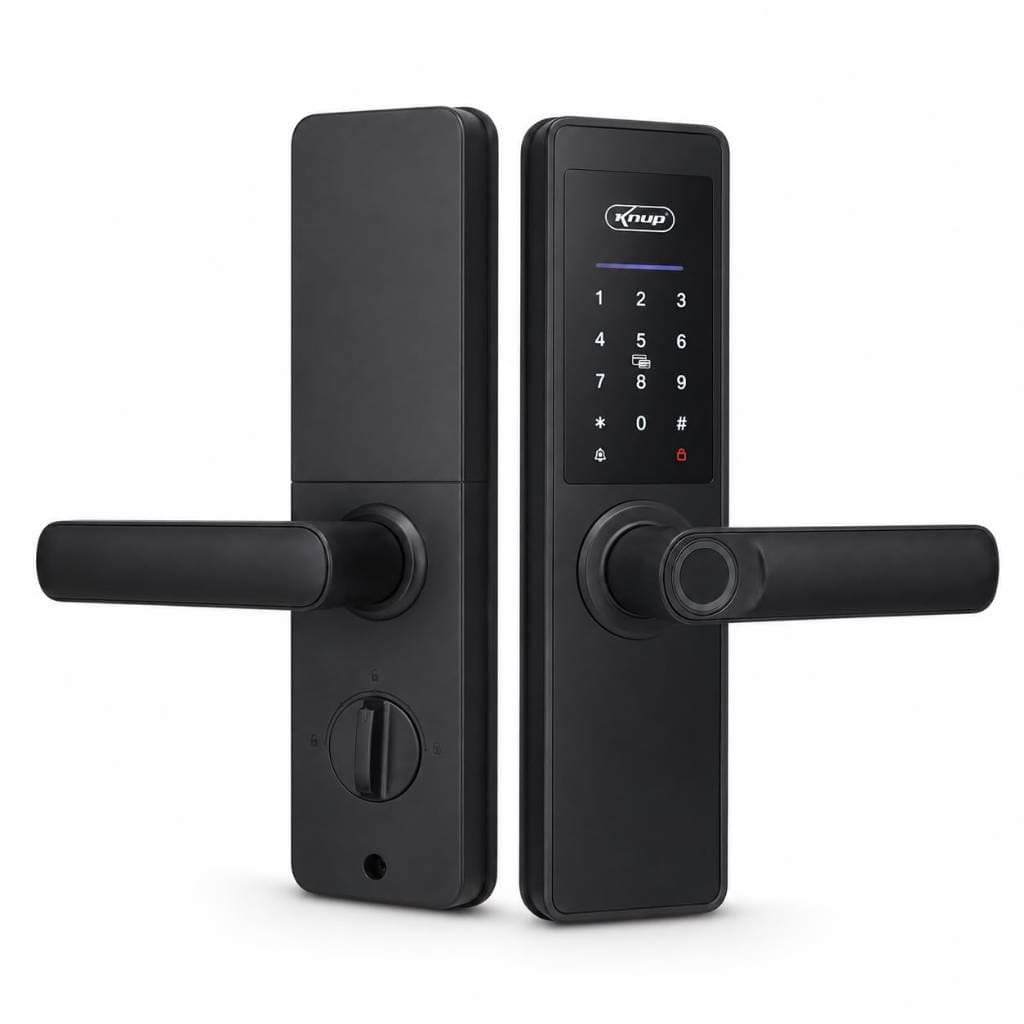 Fechadura Inteligente Digital Biometria Senha Cartão Wi-Fi Tuya Knup KP-CA614