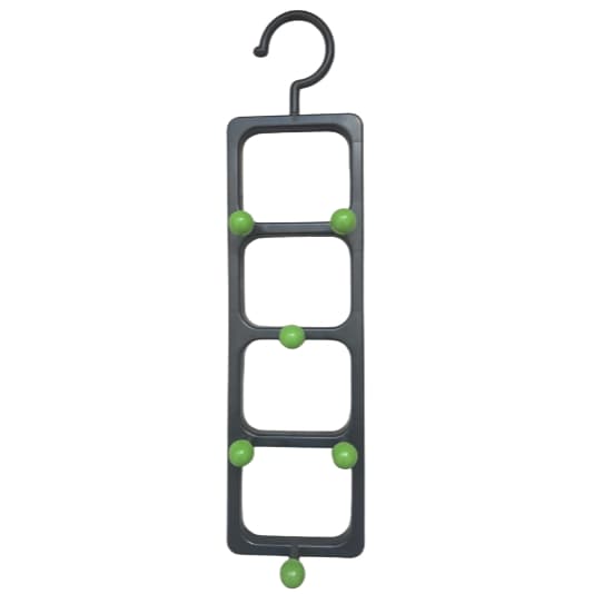 Suporte para colar & corrente / organizador de bijuterias da marca Santec em plástico preto