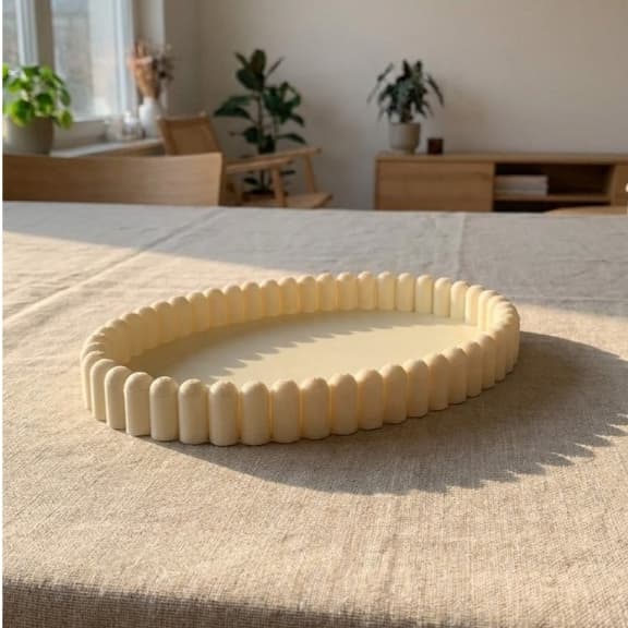 Bandeja Decorativa Oval Porta Joias Chaves Perfumes Organizador Minimalista 3D