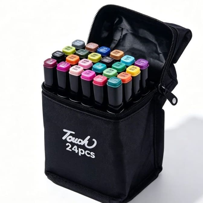 Canetinhas  24 Cores Ponta Dupla Para Livro De Colorir Bob Gods
