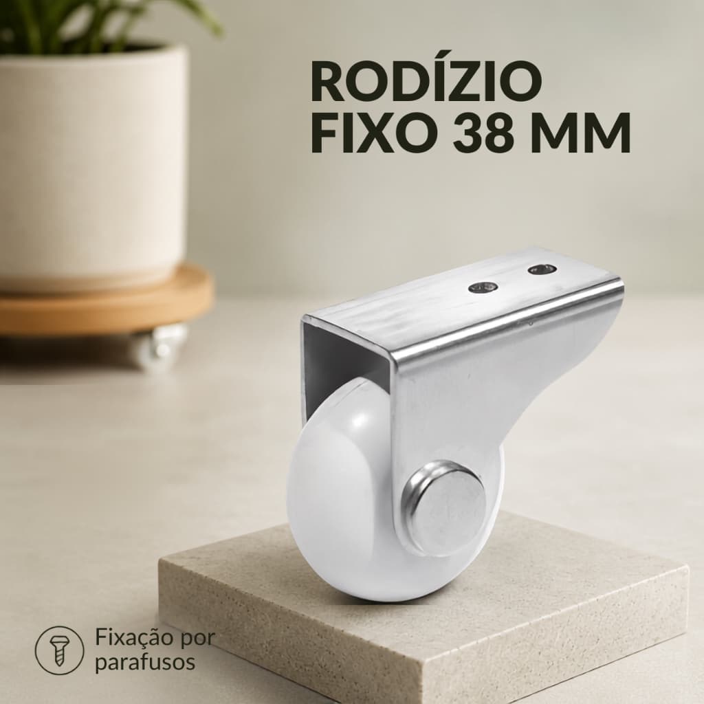 Rodízio para Suporte de Vasos 38mm – Roda Transparente Reforçada