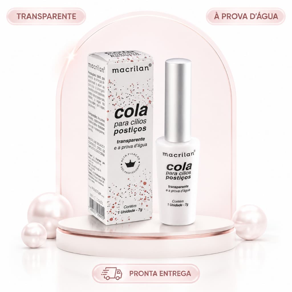 Cola Para Cílios Postiços Transparente - À PROVA D'AGUA  Macrilan no Brasil   pronta entrega