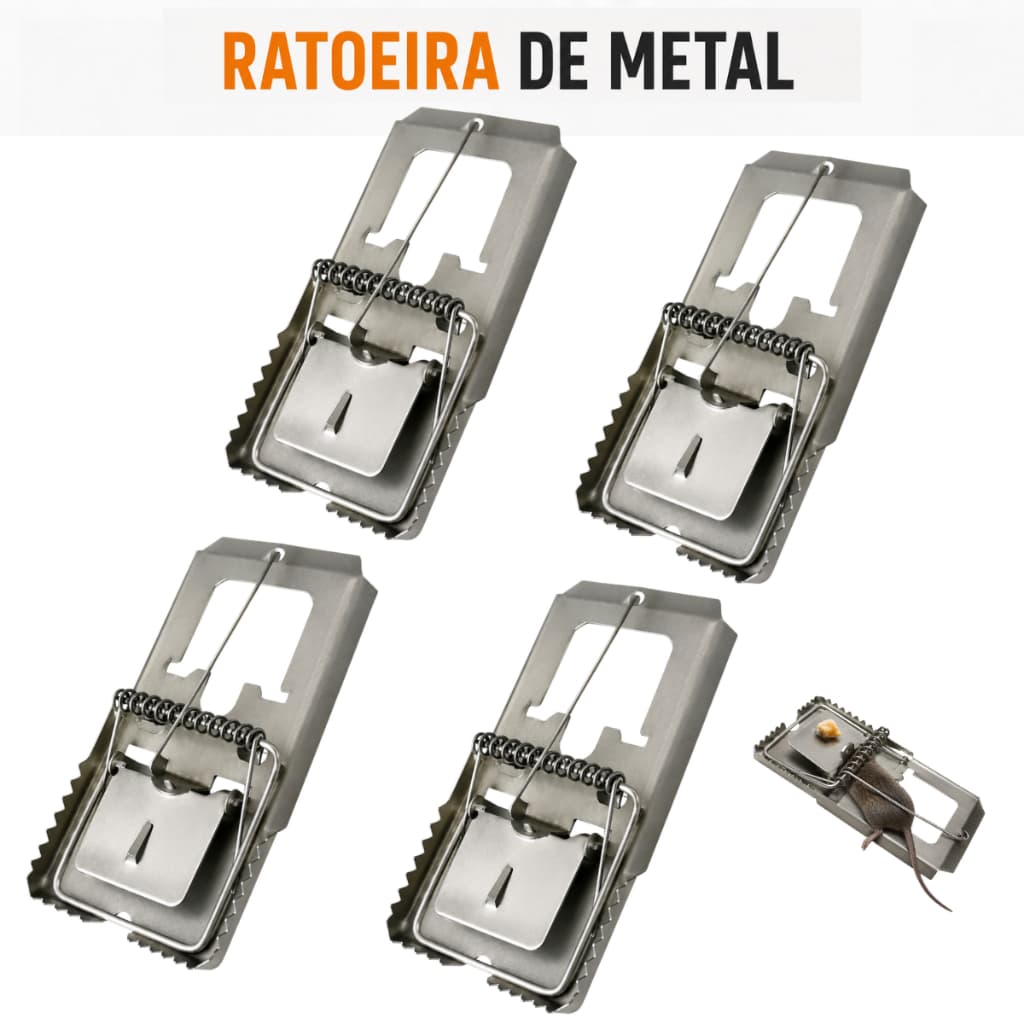 Kit Ratoeiras Média Tradicional Aço Zincado Pintado