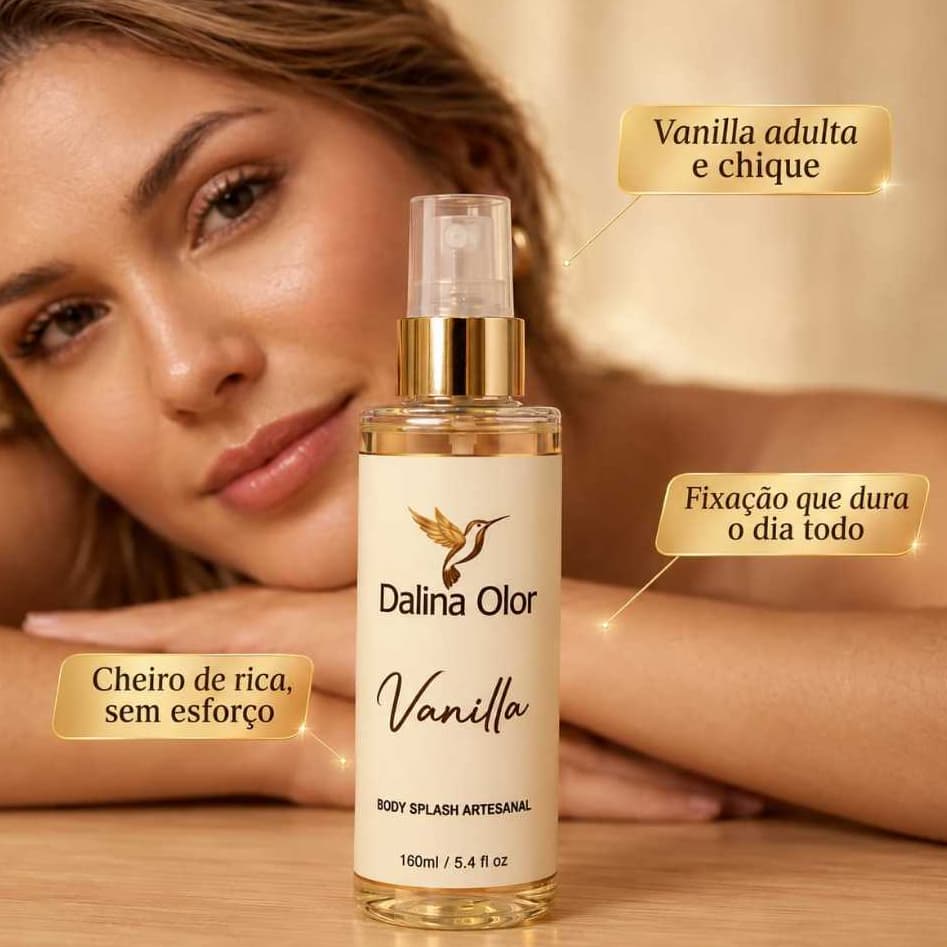 Perfume Body Splash Baunilha Vanilla Desodorante Feminino Doce Perfumado Cheiro Elegante Sofisticação
