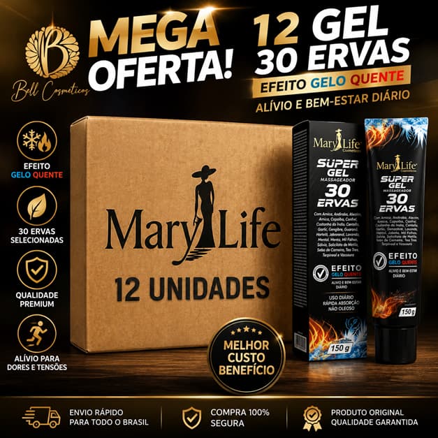 Pomadas Massageadora Super Gel 30 Ervas 150g Mary Life