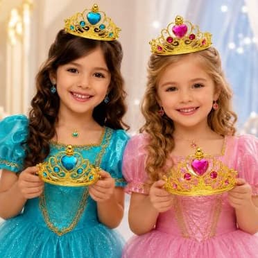 KIT 6 COROA PRINCESA DOURADA-13029