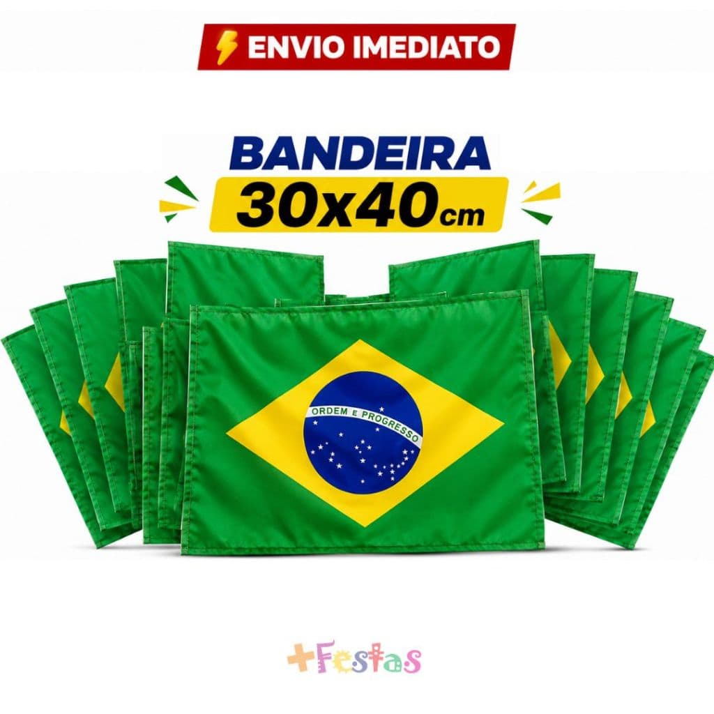10/20/30 Bandeira do Brasil 30x40 Bandeirinha de Mão Decoração Brasil Eleições Comitê