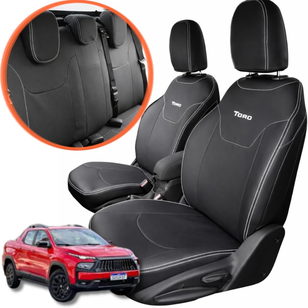 Capa Banco De Couro Carro Sob Medida Fiat Toro 2016 Ate 2026