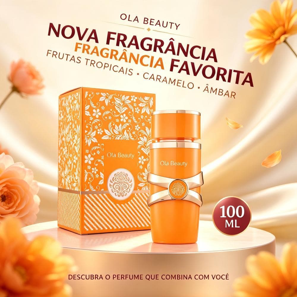 Eletromex Perfume Feminino 100mlFrutas Tropicais Caramelo AmbarFragrancia Doce Cremosa Com EstojoPresente
