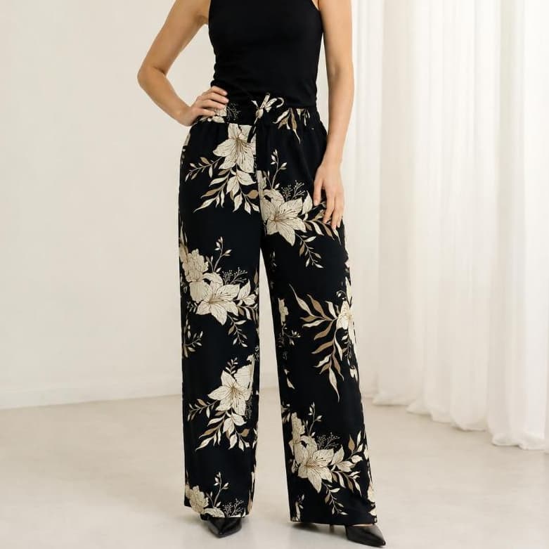 Calça Pantalona Wide Leg Duna Perna Larga
