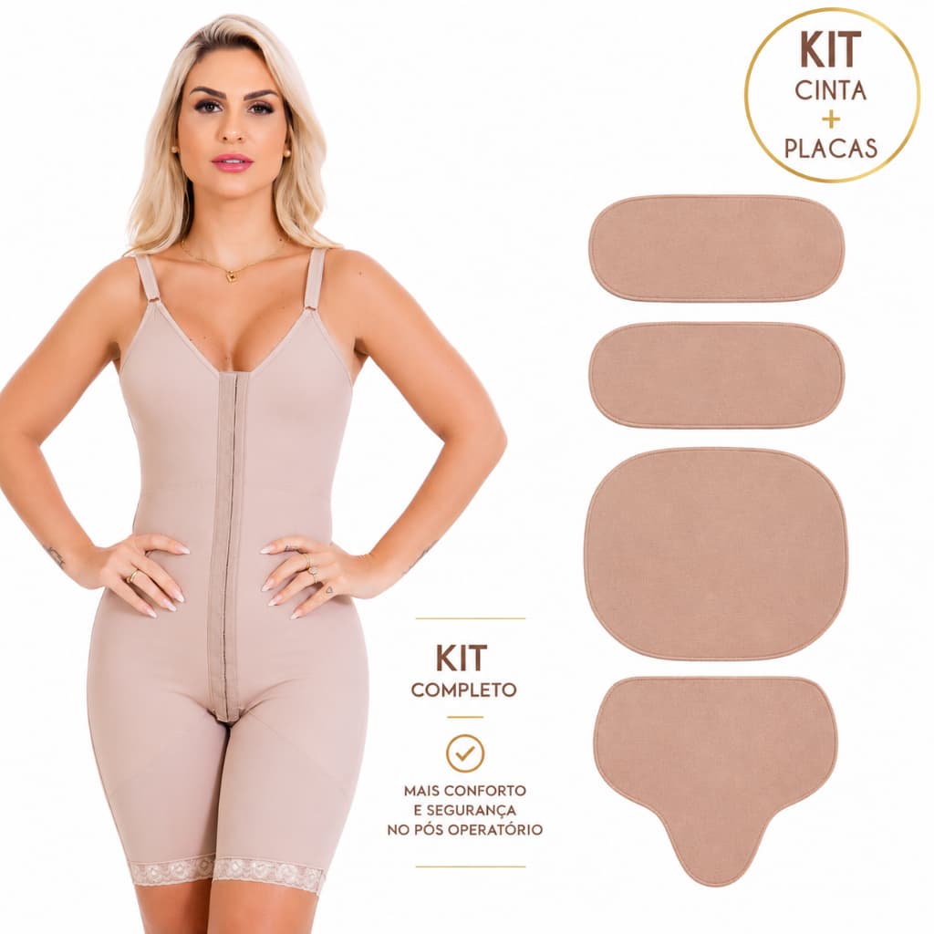 Cinta Pós Cirúrgica e Placa Pós Cirurgica Rígida Kit Abdominoplastia e Lipoaspiração