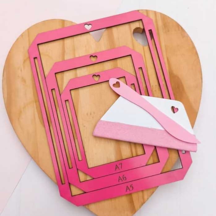 Kit de Gabaritos A5, A6 e A7 em MDF + Vincador + Espátula - Ideal para Encadernação