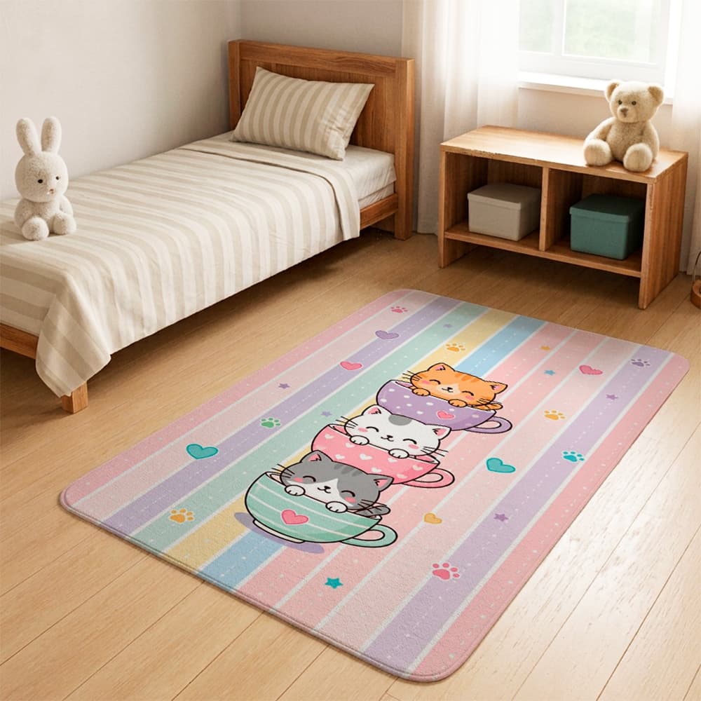 Tapete Infantil Educativo 69x118cm para Bebê Criança Atividades Brincadeiras Quarto Antiderrapante