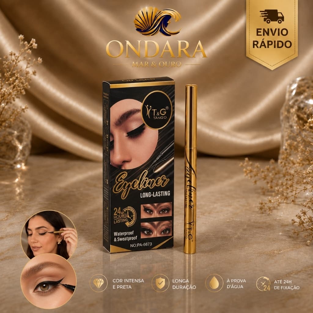 Delineador Líquido Preto T&G Tango Long Lasting À Prova D’Água Ponta Fina Traço Preciso Descrição: